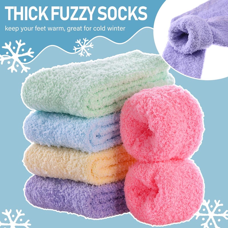 Yebing Store Non Slip Hospital Socks for Women with Grips Fuzzy Cozy Anti Skid Slipper Socks Winter Warm Soft Fluffy Sleep Socks - Image 4